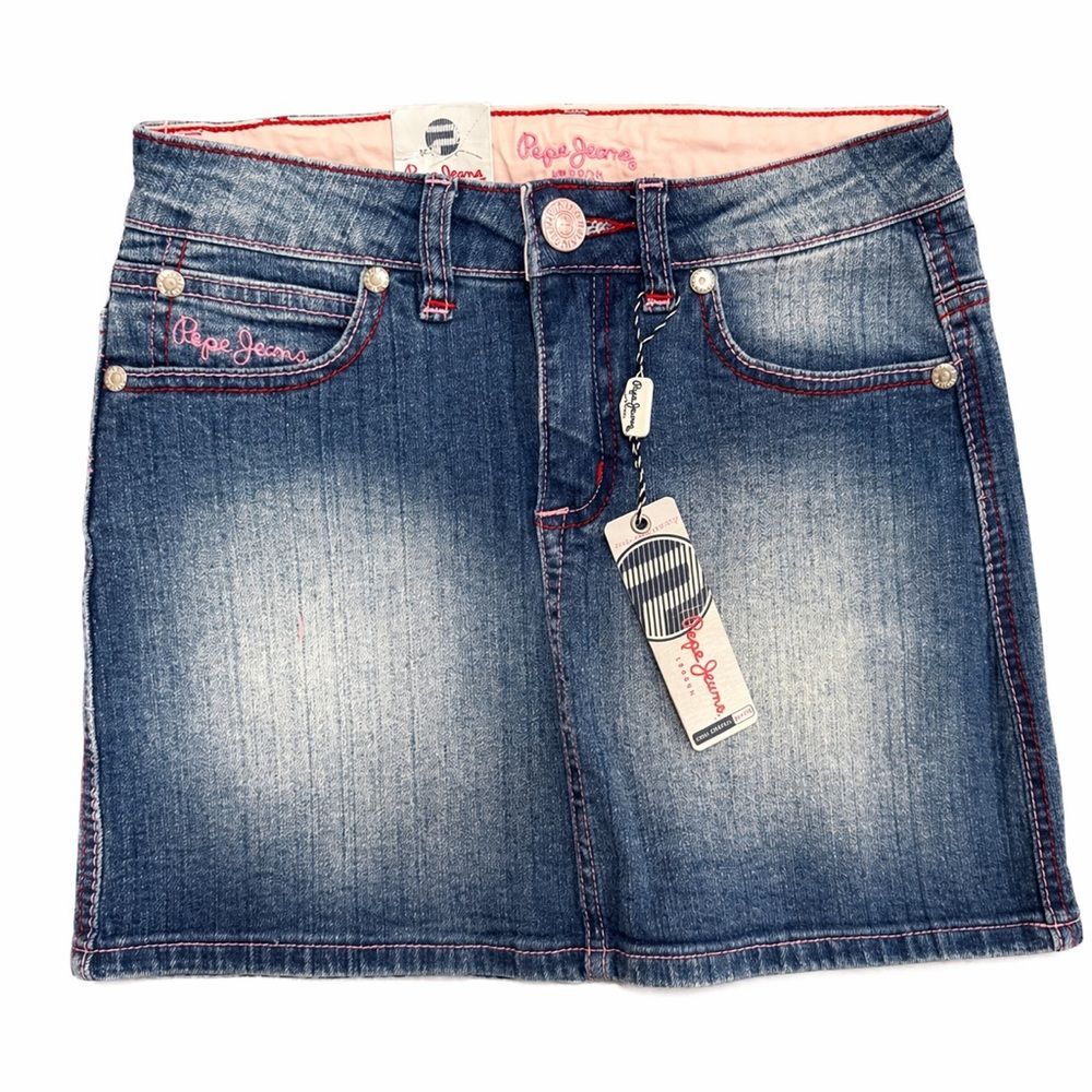 Y2K Pepe Jeans Denim Mini Skirt Juniors size Medium Vintage NWT